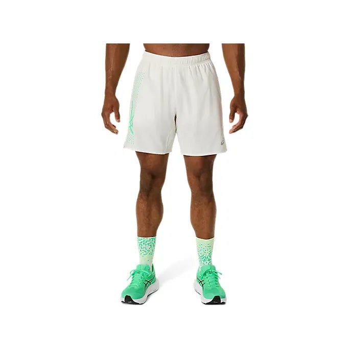 Asics Icon 7inch Shorts - Cream/Vital Green