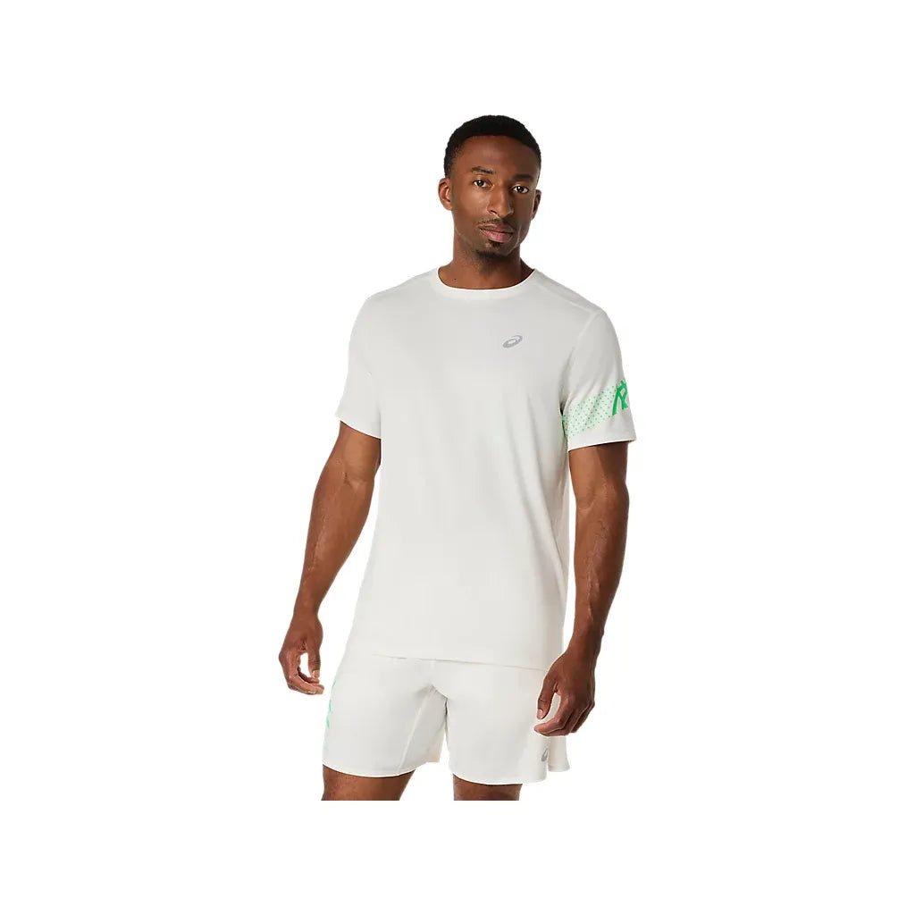 Asics Icon Short Sleeve Top - Cream/Vital Green