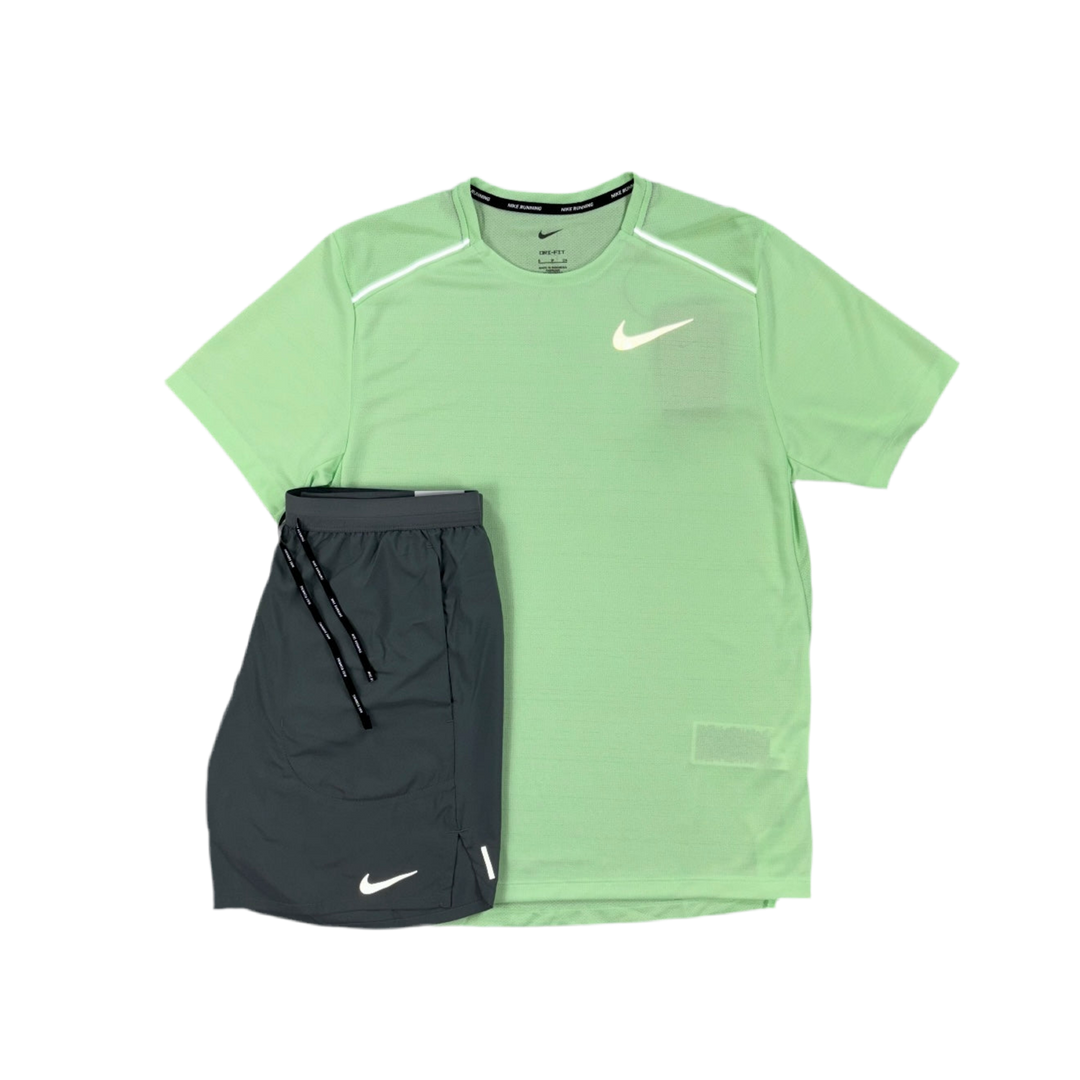 Nike - Vapour Green Miler / Grey Flex Stride Set