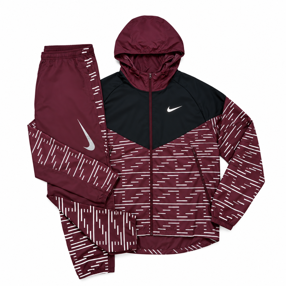 Nike Running Division Reflective Repel Jacket and Pants - Maroon