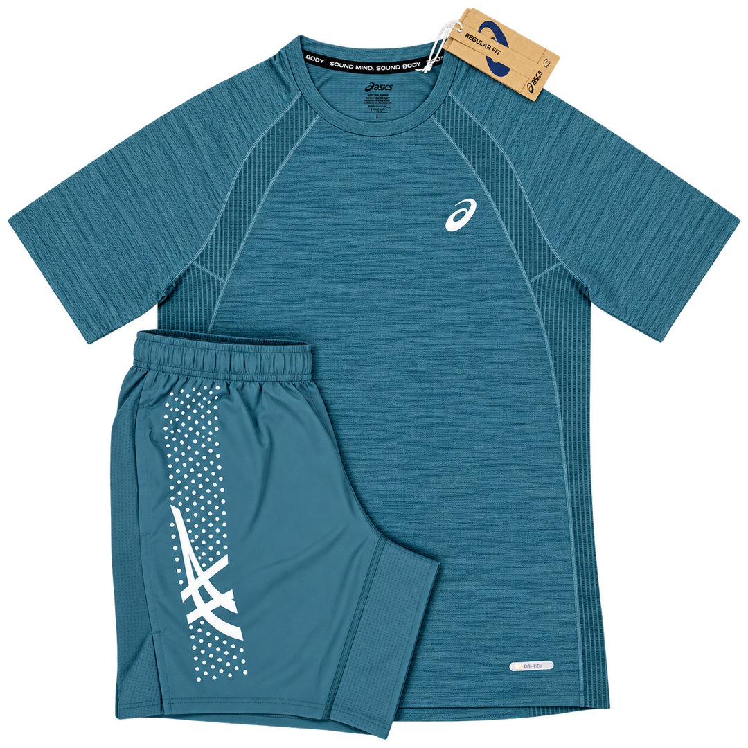 Asics Road Core Top & Icon Shorts - Mineral Teal