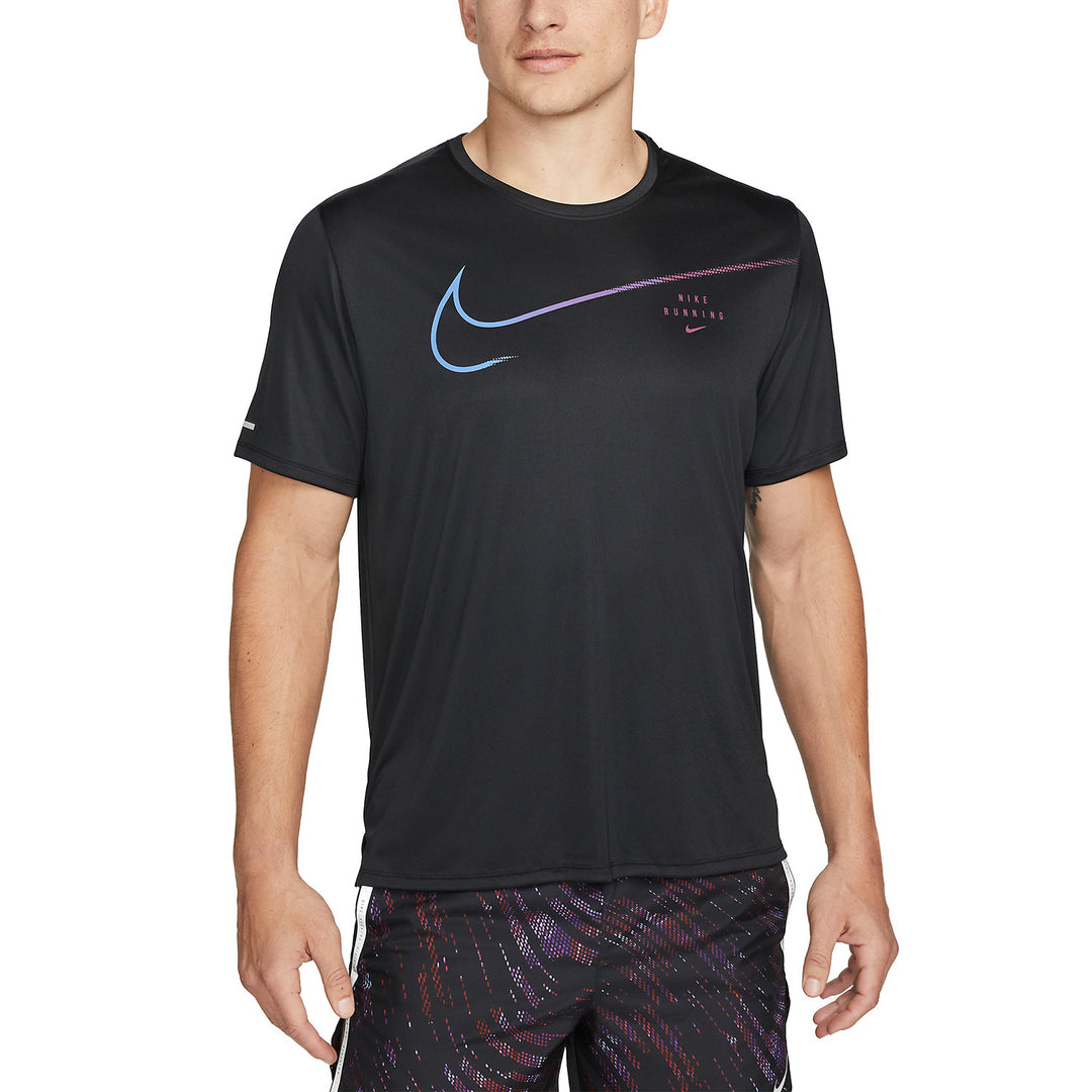 Nike Dri-FIT Division Miler Running T-Shirt - Black/Sangria