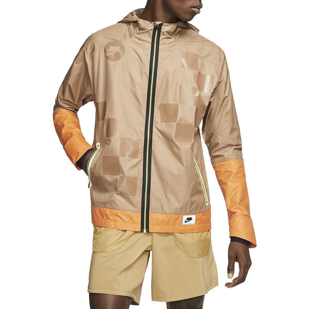 Nike Shield Flash Reflective Windbreaker Running Jacket - Brown
