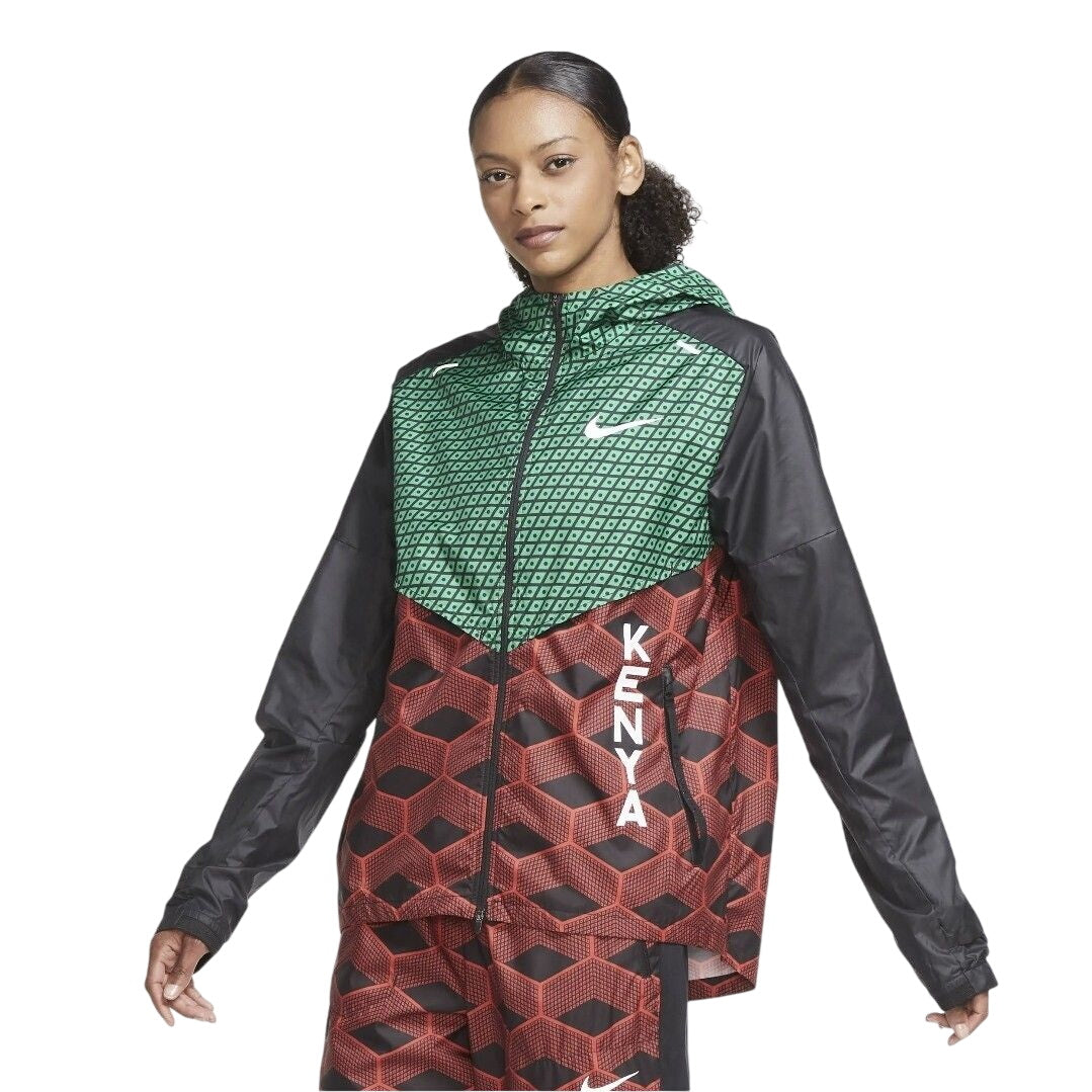 Nike Team Kenya Shieldrunner Running Jacket - Green/Red/Black
