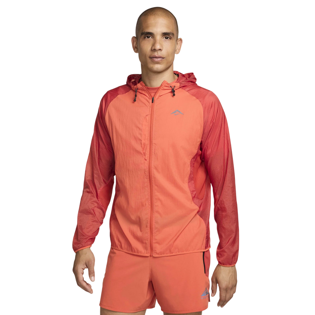 Nike Trail Aireez running jacket - Vintage Coral / Dragon Red / Black