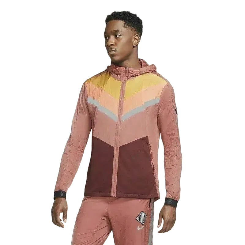 Nike Windrunner Wild Run Windbreaker Running Hooded Jacket - Red